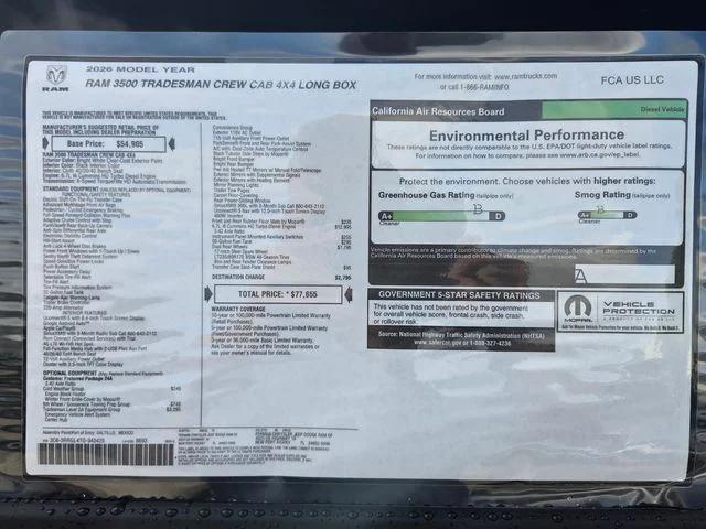 2026 RAM Ram 3500 RAM 3500 TRADESMAN CREW CAB 4X4 8 BOX