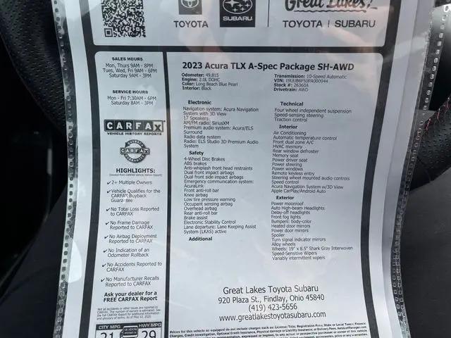 2023 Acura TLX A-SPEC Package