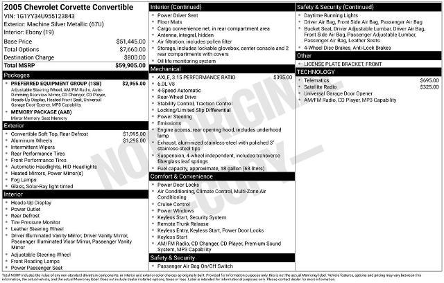 2005 Chevrolet Corvette Base