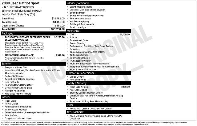2008 Jeep Patriot Sport