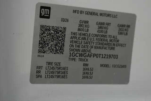 2026 Chevrolet Express Cargo Van 2500 Regular Wheelbase, WT, RWD
