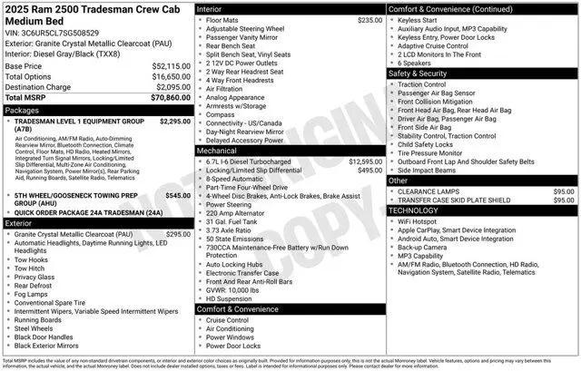 2025 Ram 2500 Tradesman Crew Cab 4x4 6'4" Box for sale in D'Iberville, MS