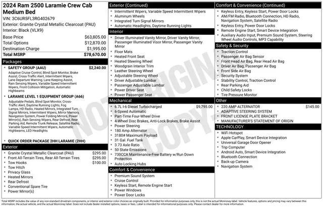 2024 Ram 2500 Laramie Crew Cab 4x4 6'4" Box