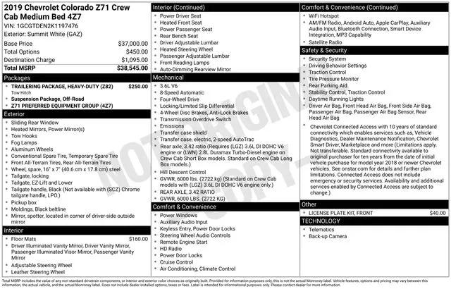 2019 Chevrolet Colorado Z71