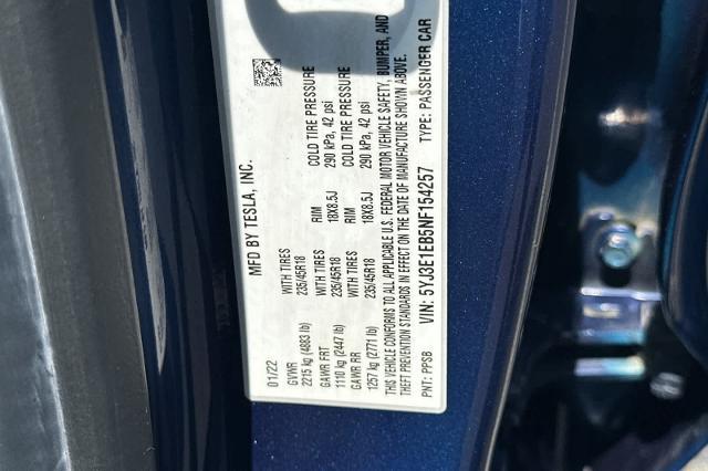 2022 Tesla Model 3 Long Range Dual Motor All-Wheel Drive