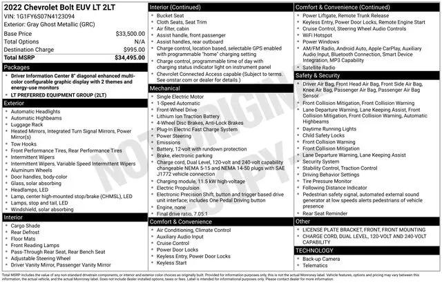 2022 Chevrolet Bolt EUV FWD LT