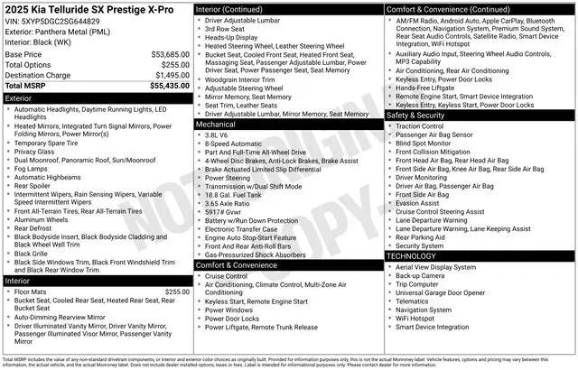 2025 Kia Telluride SX Prestige X-Pro