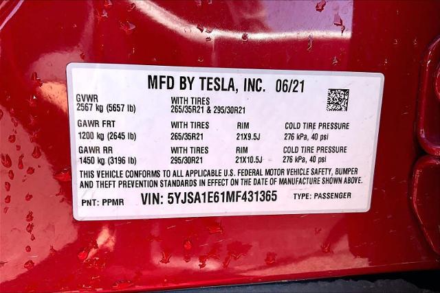 2021 Tesla Model S Plaid Tri Motor All-Wheel Drive
