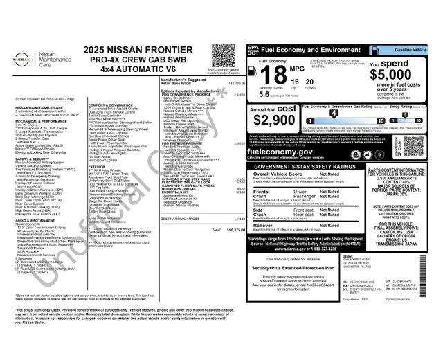 2025 Nissan Frontier Crew Cab PRO-4X 4x4