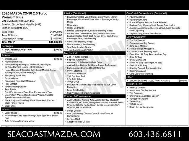 2026 Mazda CX-50 2.5 Turbo Premium Plus
