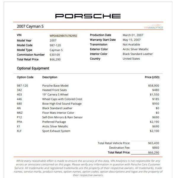 2007 Porsche Cayman S