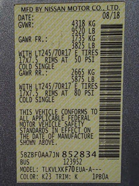 2018 Nissan 3500 SV V6
