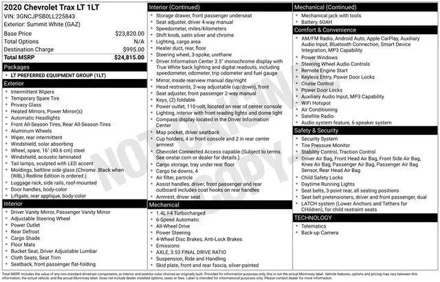 2020 Chevrolet Trax AWD LT