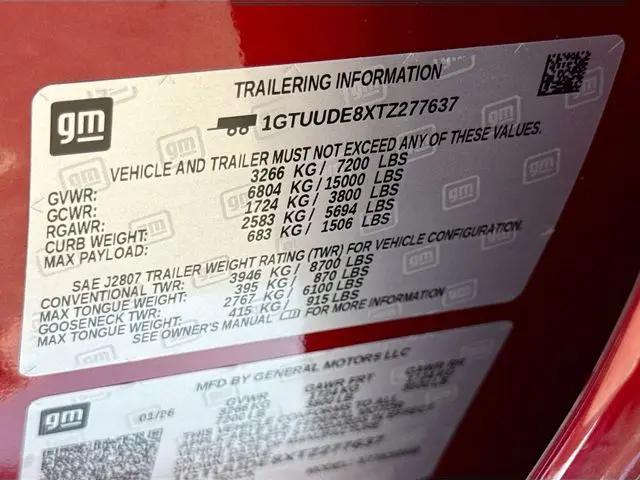 2026 GMC Sierra 1500 Crew Cab, Short Bed, SLT, 4WD