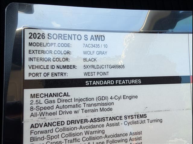 2026 Kia Sorento S