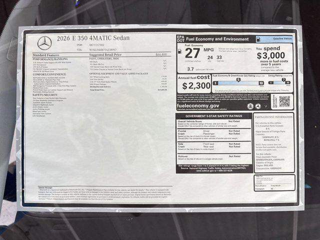 2026 Mercedes-Benz E 350 E 350