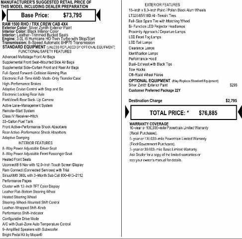 2026 RAM Ram 1500 RAM 1500 RHO CREW CAB 4X4 57 BOX