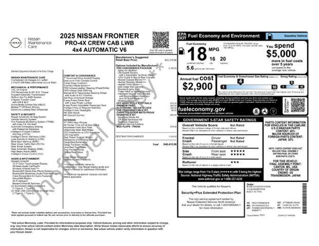 2025 Nissan Frontier Crew Cab Long Bed PRO-4X 4x4