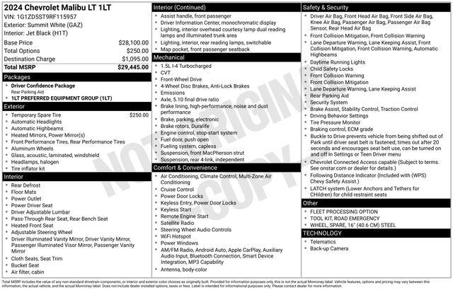 2024 Chevrolet Malibu FWD 1LT
