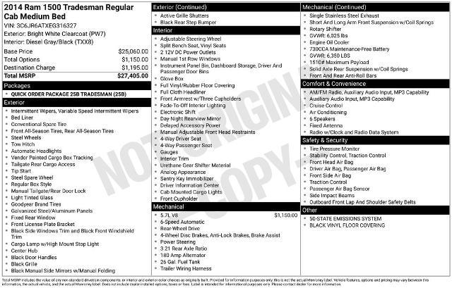 2014 Ram 1500 Tradesman