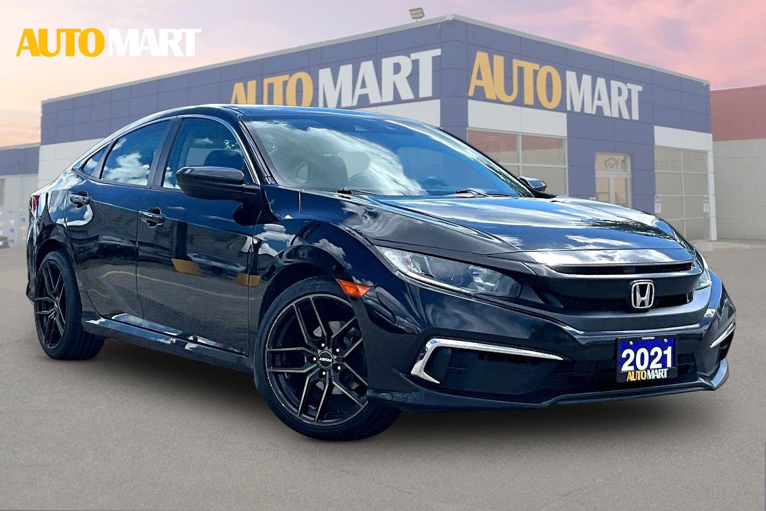 Crystal Black Pearl 2021 Honda Civic LX FWD Sedan Front-Wheel Drive Automatic