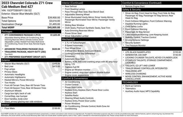 2023 Chevrolet Colorado 4WD Crew Cab Short Box Z71
