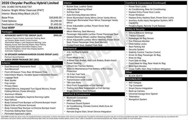 2020 Chrysler Pacifica Hybrid Limited