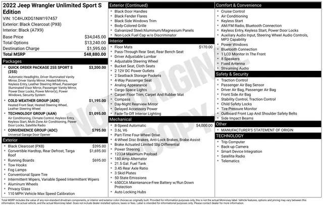 2022 Jeep Wrangler Unlimited Sport S 4x4
