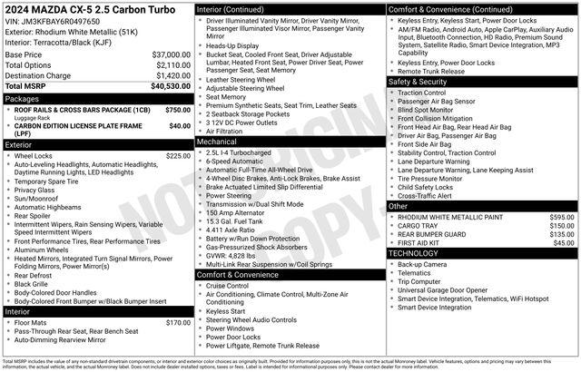 2024 Mazda CX-5 2.5 Carbon Turbo