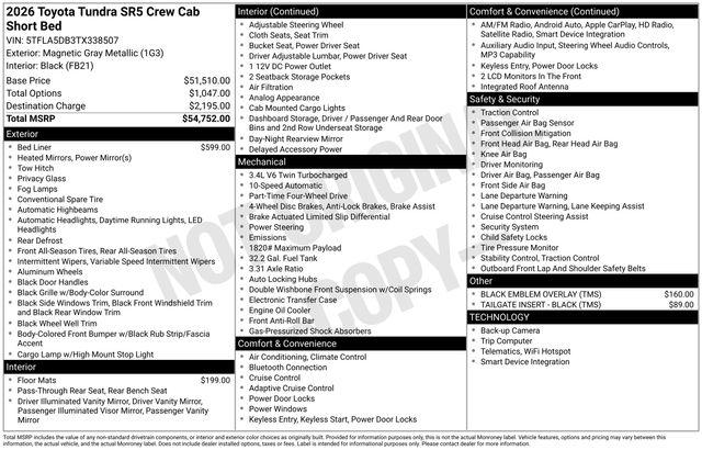 2026 Toyota Tundra SR5 CrewMax 5.5' Bed