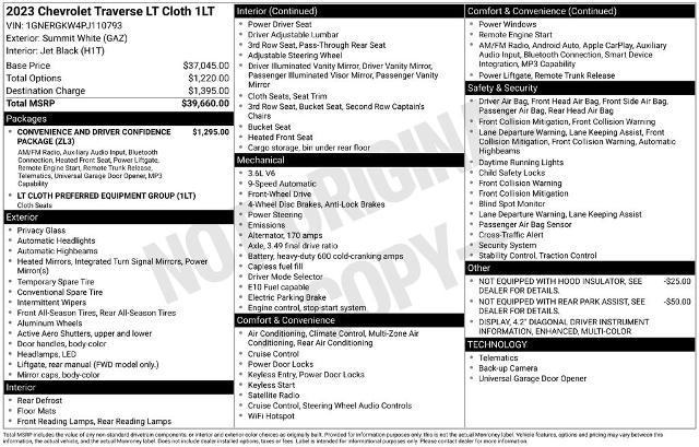 2023 Chevrolet Traverse FWD LT Cloth