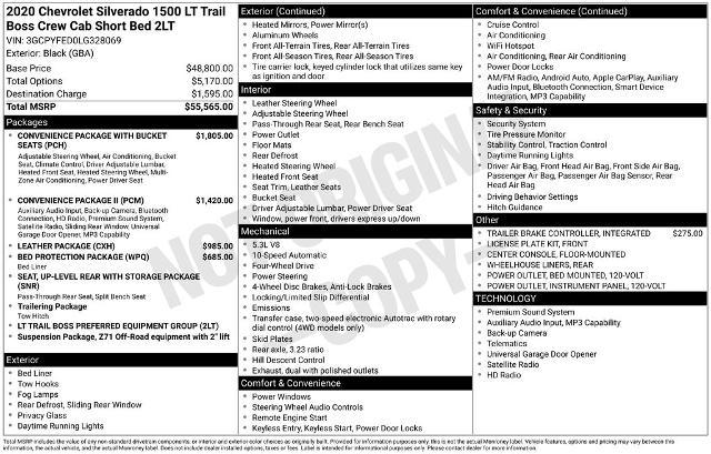 2020 Chevrolet Silverado 1500 4WD Crew Cab Short Bed LT Trail Boss