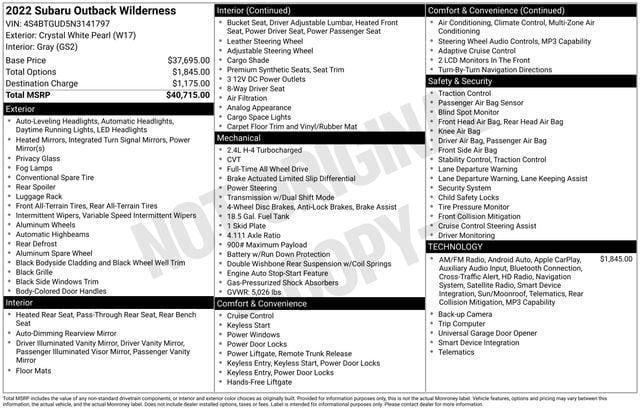 2022 Subaru Outback Wilderness
