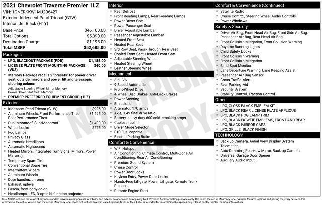 2021 Chevrolet Traverse FWD Premier