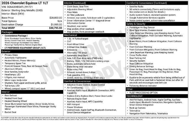 2026 Chevrolet Equinox FWD LT