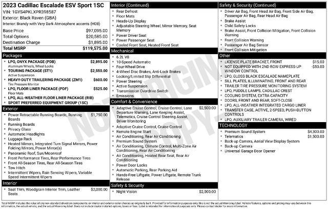 2023 Cadillac Escalade ESV 4WD Sport