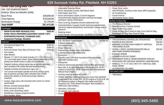 2016 Chevrolet Silverado 2500HD WT
