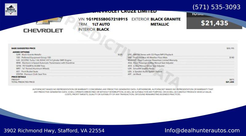 2016 Chevrolet Cruze Limited 1LT Auto
