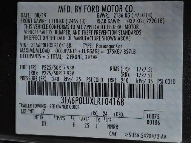 2020 Ford Fusion Hybrid SE