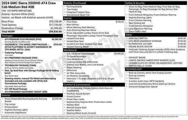 2024 GMC Sierra 2500HD 4WD Crew Cab Standard Bed AT4 for sale in Castle Rock, CO