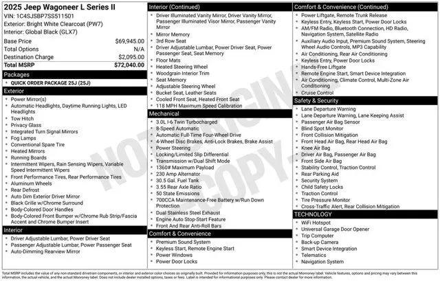 2025 Jeep Wagoneer Series II 4x4 for sale in D'Iberville, MS