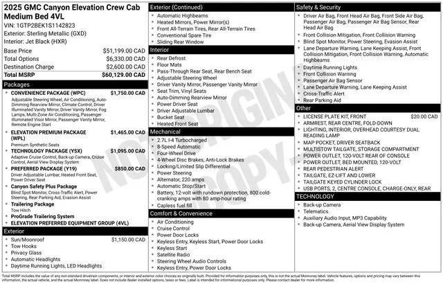 2025 GMC Canyon Elevation 4WD