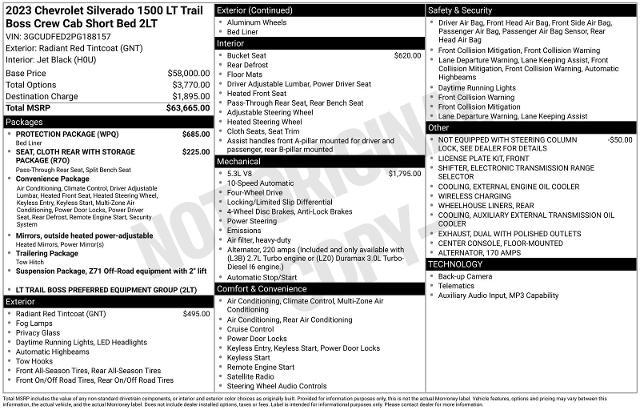 2023 Chevrolet Silverado 1500 4WD Crew Cab Short Bed LT Trail Boss