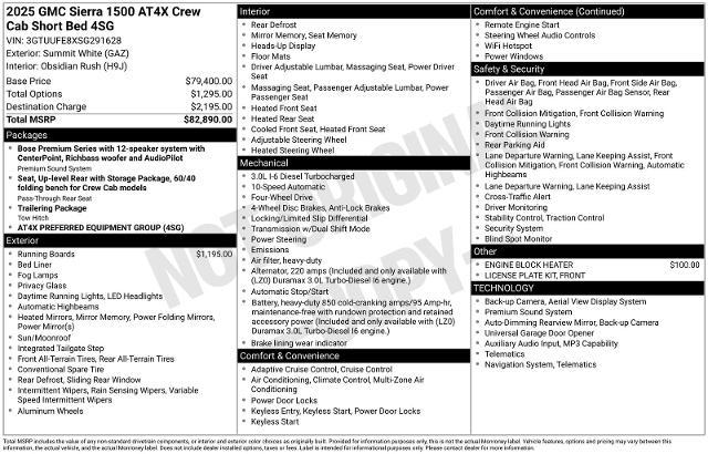 2025 GMC Sierra 1500 4WD Crew Cab Short Box AT4X