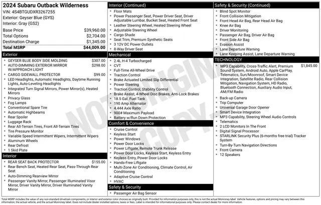 2024 Subaru Outback Wilderness