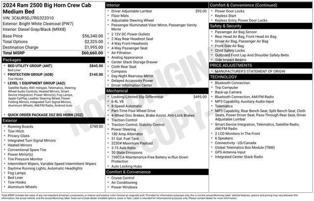 2024 Ram 2500 Big Horn Crew Cab 4x4 6'4" Box