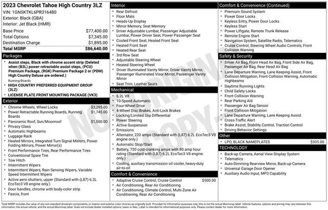 2023 Chevrolet Tahoe 4WD High Country