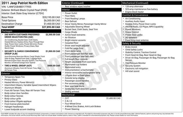 2011 Jeep Patriot Sport/North