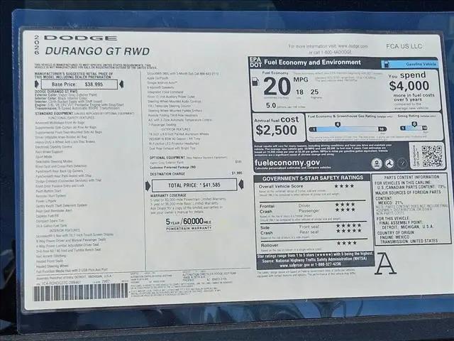2026 Dodge Durango GT RWD