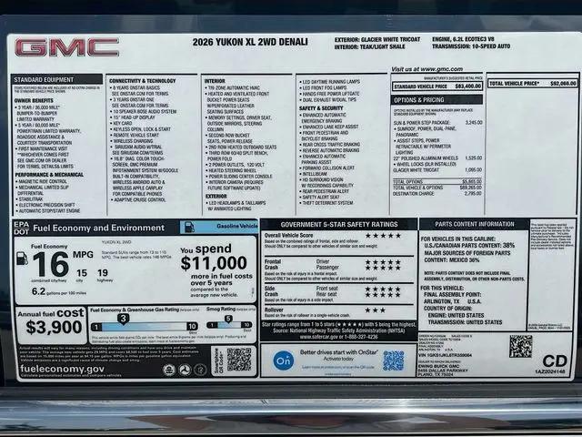 2026 GMC Yukon XL 2WD Denali